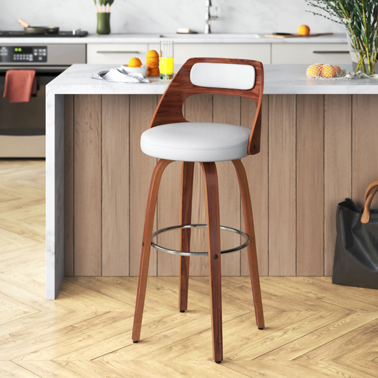 Wood and leather online counter stools